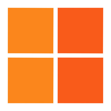 Four orange squares on white background