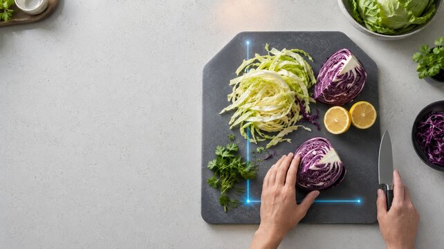 Smart Cutting Board with Embedded Sensor Glow for Food Technology