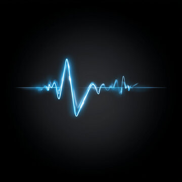 Leuchtende Herzschlaglinie auf dunklem Hintergrund. Symbol f&uuml;r Gesundheit, Medizin, Lebenszeichen, Notfallversorgung, Vitalfunktionen und moderne Medizintechnik.