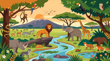 Safari animals in natural habitat. © nels