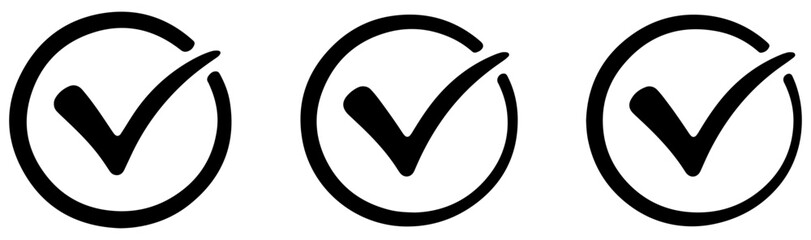 check mark approval icon set © Vectorixpro