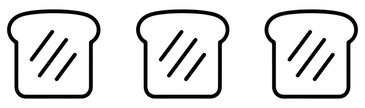 bread slices bakery icon set