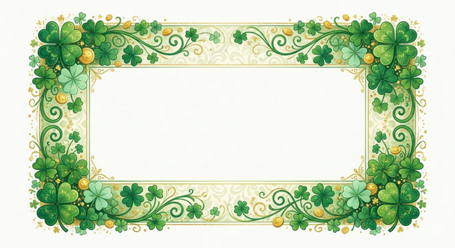 St. Patrick's Day Shamrocks Border Frame