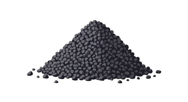 Pile of black coal charcoal lumps illustration for industrial energy and mining concept