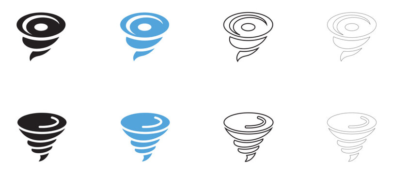 Hurricane icon vector, tornado natural calamity typhoon, disaster or storm icon symbol vector, silhouette and line art illustration