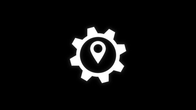 Subtle Gear And Location Pin Micro Interaction On Black Background