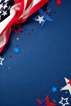 Vertical 4th of July background with American flag