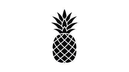 Black pineapple silhouette against a white background a tropical fruit depiction silhouette © Juwel