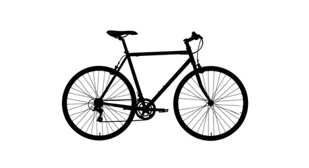 Fototapeta premium Black Silhouette Vector Illustration Isolated on White Background Bicycle, Cycling, Bike Icon, Vector Bicycle, Black Bike isolated on White Background EPS Vactor