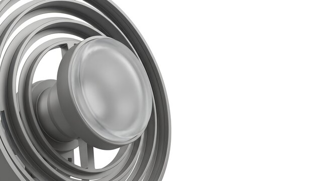 Technical 3D render of C-Band LNB feedhorn and scalar ring