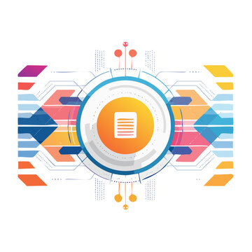 Abstract technology graphic with document icon