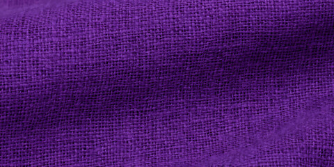 Purple fabric background – seamless texture of textile material. Woven linen amethyst cloth swatch.