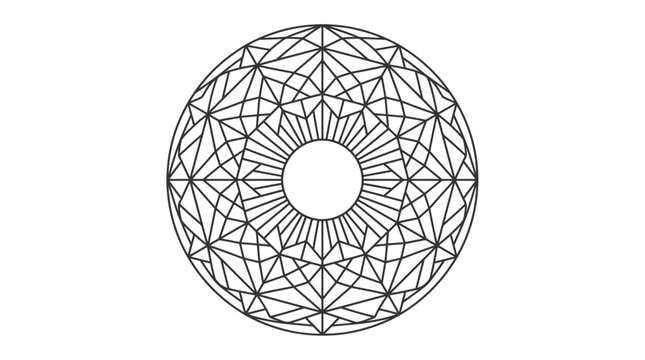 Geometric Mandala Design | Abstract Radial Pattern | Black and White Circle Art