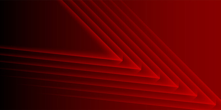 Glowing red arrows tech futuristic abstract background. Vector geometric template design