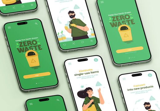 Multi Screen Phone Ui Ux Web App Social Media Post and Stories Feed Mockup
