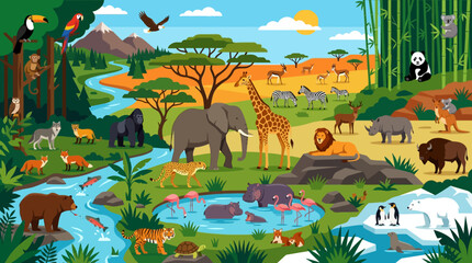 Wildlife animals in natural habitat. © myle