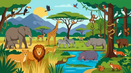 Fototapeten Zoo Wildlife animals in natural habitat.  © myle
