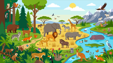 Wildlife animals in natural habitat. © myle