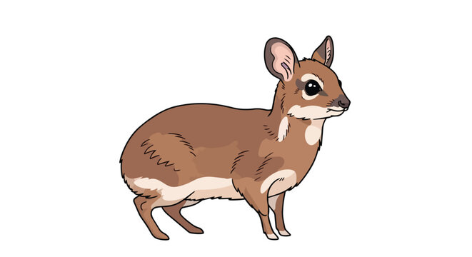 Cute Small Dik-dik Antelope Illustration Isolated on White Background