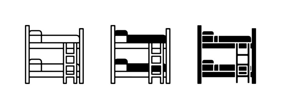 Bunk Bed Icons, Stacked Beds, Space Saving Furniture, Hostel Dormitory Beds