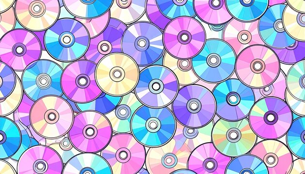 Colorful CDs Background Pattern Technology.