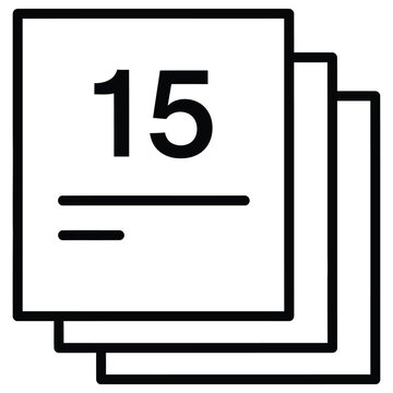 Fifteenth day of month calendar stack icon