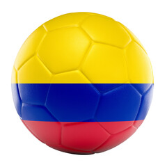 Fototapeta premium Colombia flag soccer ball 3d isolated
