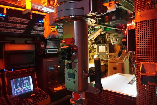 Internal view of the control room, of the retired Greek Navy, Type 209 submarine Proteas II