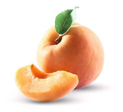Apricot slice isolated on white background