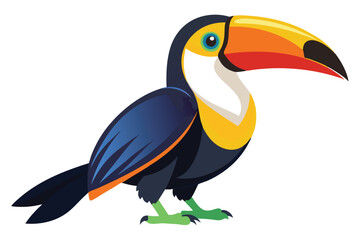 Fototapeta premium toucan silhouette line art vector on white background