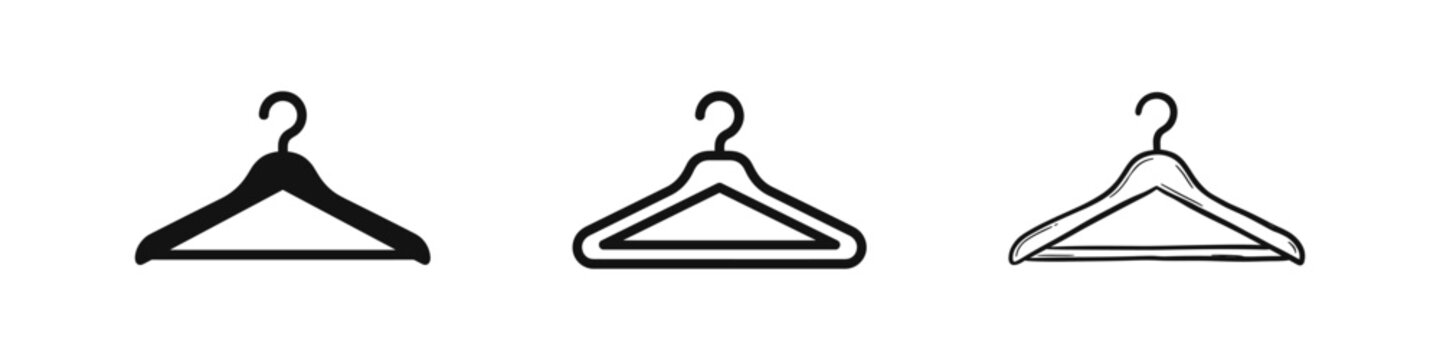 Clothes Hanger Icons for Fashion Wardrobe Storage and Retail Display