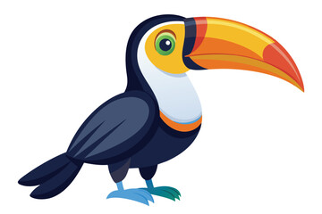 Obraz premium toucan silhouette line art vector on white background