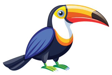 Obraz premium toucan silhouette line art vector on white background