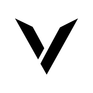 Minimal logo with sharp V shape and geometric precision for branding Vector illustration On white Background