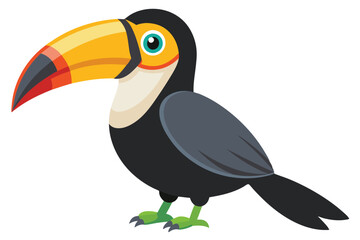 Obraz premium toucan silhouette line art vector on white background