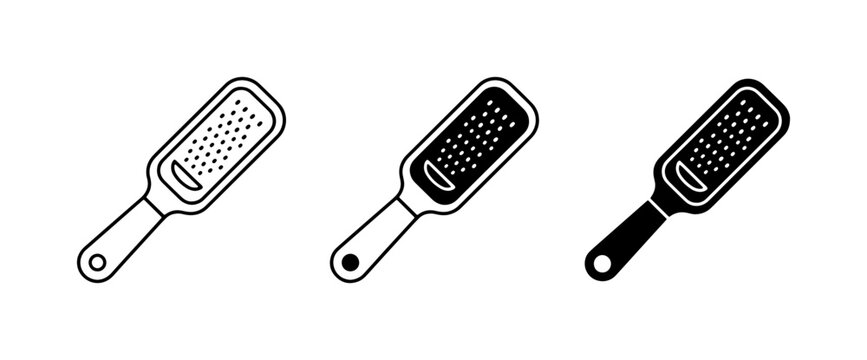 Foot File Icons, Pedicure Tool Set, Callus Remover Vector Graphics