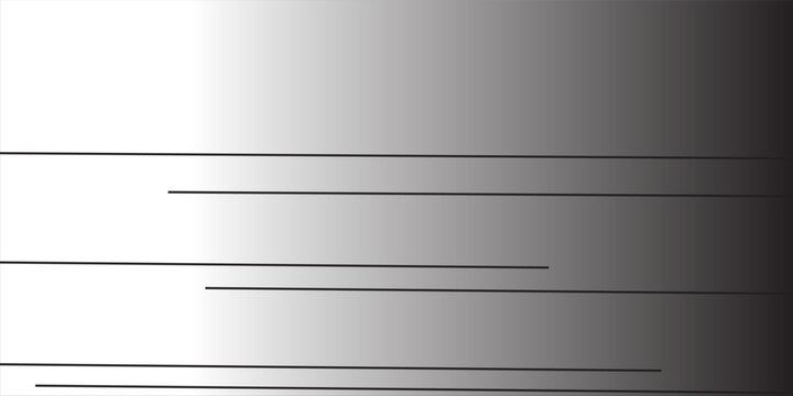Minimalist abstract background with horizontal lines on black and white gradient. Vector illustration for banner, tech wallpaper