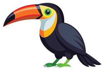 Fototapeta premium toucan silhouette line art vector on white background