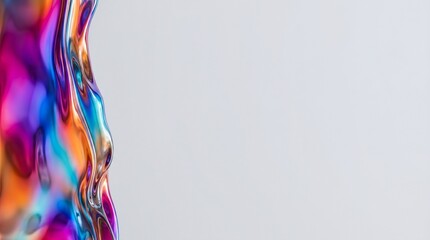 Fototapeta premium Close-up of colorful liquid-like reflective surface