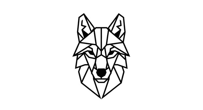 Geometric Wolf Head Illustration Design.