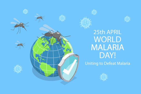 3D Isometric Flat Vector Illustration of Celebrate The Global Fight Against Malaria Day, Design Template