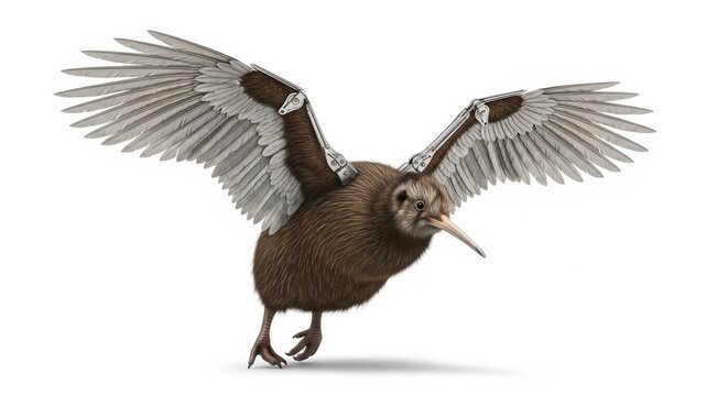 Brown Moa Bird, Large Flightless Bird, Wildlife Illustration, Animal Art
