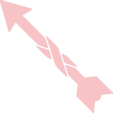 Abstract red arrow vector, broken arrow icon, modern graphic element, dynamic direction symbol for business and design projects