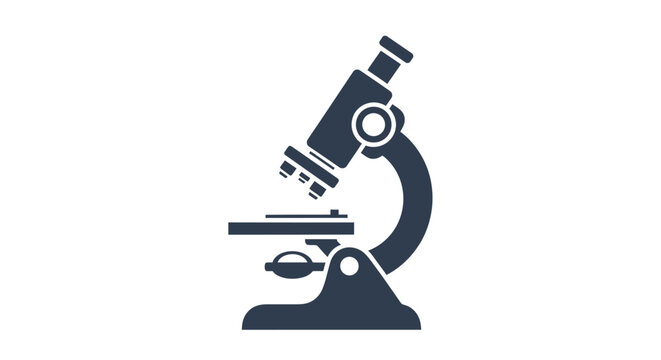Dark microscope on white background.