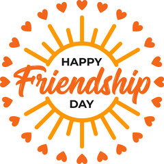 Happy Friendship Day greeting card with sun and hearts design © AhammadMiran99
