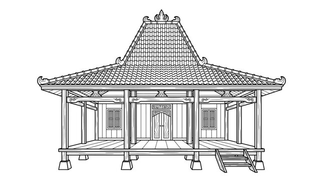 Joglo traditional Javanese house architecture wooden structure.