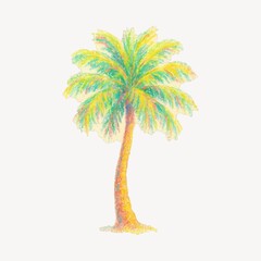 Obraz premium Vibrant tropical palm tree illustration.