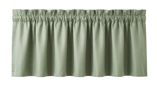 Sage green window valance curtain isolated on transparent background