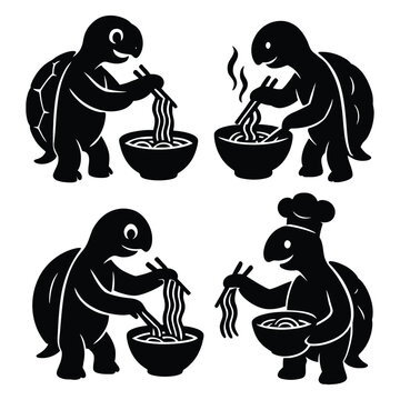 Funny Cartoon turtle Character Set Vector Illustration for Halloween and Animal Design Collection