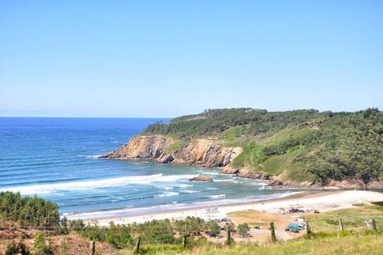 Playa de Cueva, Vald&eacute;s, Asturian fishing village, Luarca in Northern Spain.